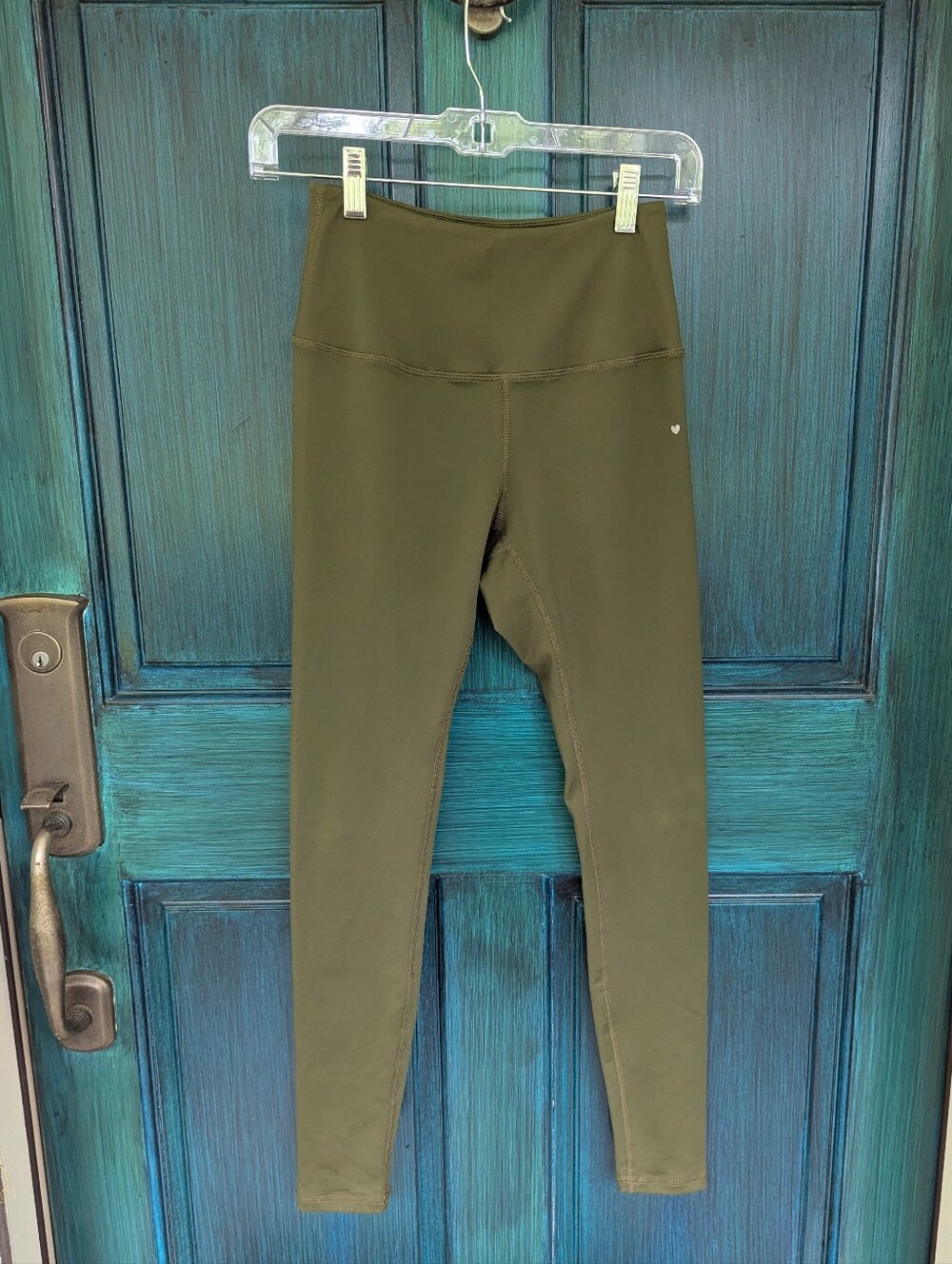 Love Fitness Olive Green High Rise Leggings | Small | Yoga Pilates Activewear